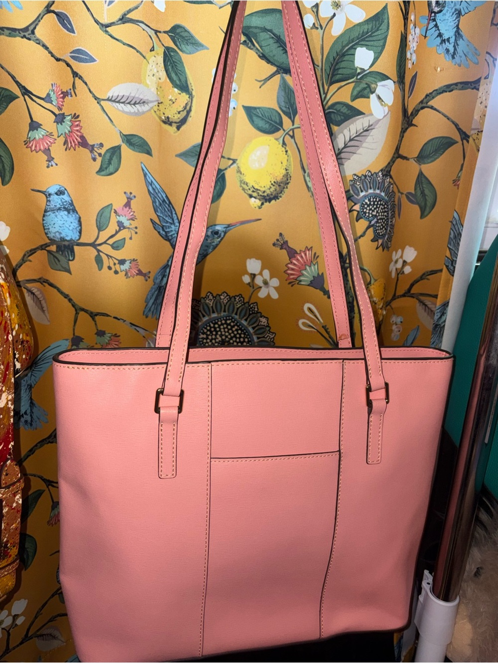 Dooney & Bourke Light Pink Saffiano Lexington Leather Tote - Picture 3 of 7